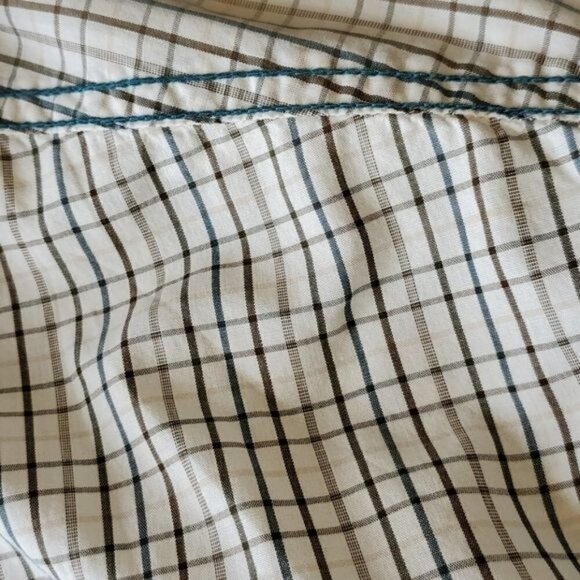 Prana Accented Colored Stitch Striped SS Casual Button Down Sz XL Shirt - Picture 7 of 9